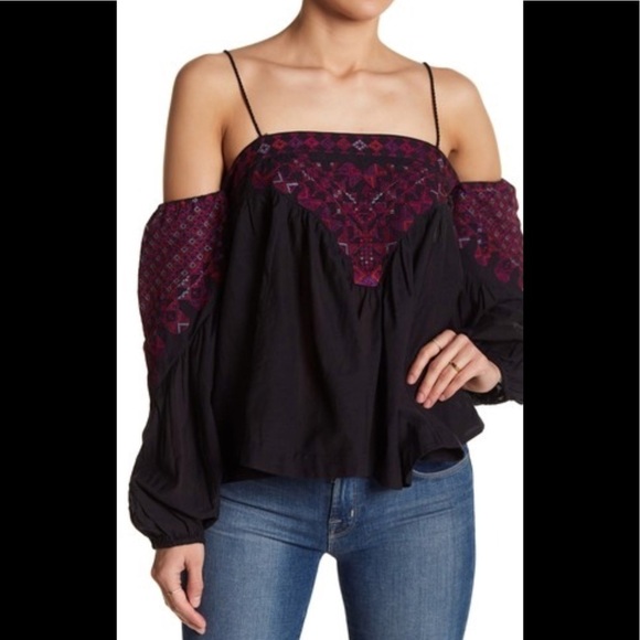 Free People Vacation Cold-Shoulder Top - Picture 1 of 5